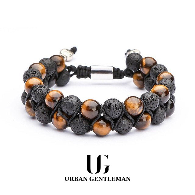 Bracelet Tressé en Double Oeil de Tigre