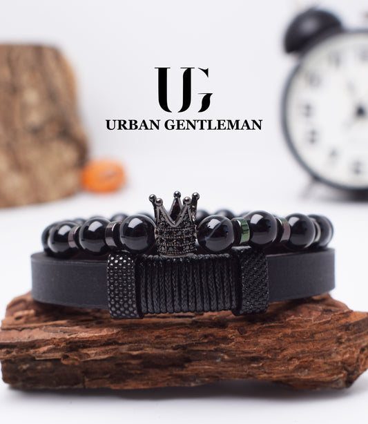 Signature Black Crown Bracelet Set