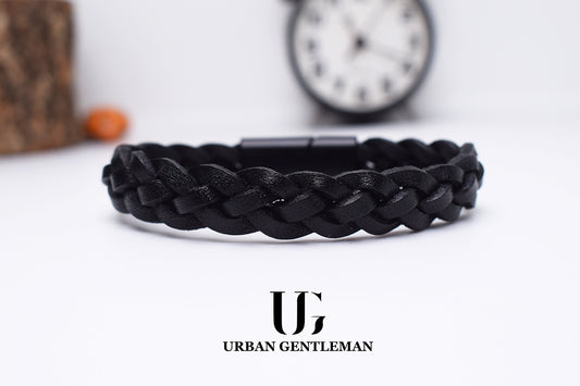Bracelet Signature Leather Black Titan