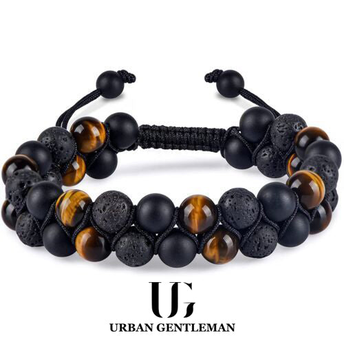 Bracelet Tressé en Double Oeil de Tigre