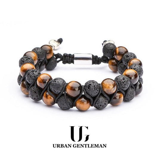 Bracelet Tressé en Double Oeil de Tigre