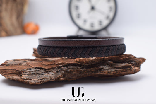 Sophisticated Brown Leather Bracelet - forurbangentleman