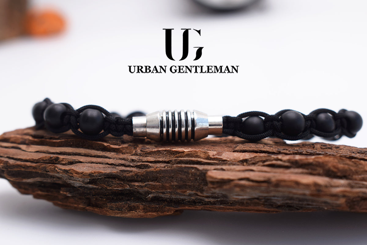 UrbanGentleman.tn  – Bracelet Signature Black Cord Steel
